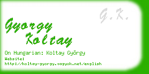 gyorgy koltay business card
